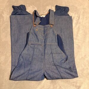 Vintage 1970s-80s Levi's Ski Denim Bib Overalls Women's Orange‎ Tab USA Made M/L